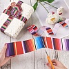 2 Rolls 2 Styles Stripe Pattern Printed Polyester Grosgrain Ribbon OCOR-TA0001-37D-5