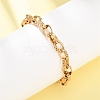 304 Stainless Steel Oval Link Chain Bracelets for Women BJEW-F529-09G-2