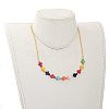 Cross Synthetic Turquoise Beaded Necklaces NJEW-JN03067-4