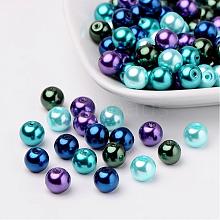 Ocean Mix Pearlized Glass Pearl Beads HY-X006-8mm-11