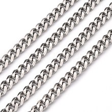 Tarnish Resistant Men's Jewelry Making 201 Stainless Steel Curb Chains CHS-A003B-1.8mm