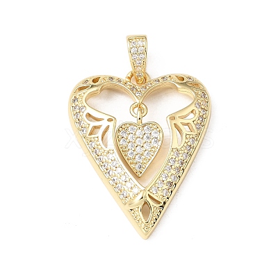Valentine's Day Brass Micro Pave Clear Cubic Zirconia Pendants KK-E799-01C-G-1