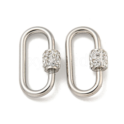 304 Stainless Steel Screw Carabiner Lock Charms STAS-C092-02B-P-1