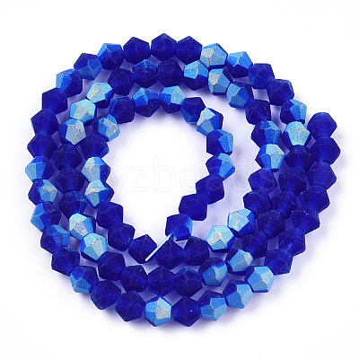 Imitate Austrian Crystal Bicone Frosted Glass Beads Strands GLAA-F029-TM3mm-A06-1
