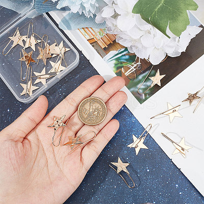20Pcs Brass Star Earring Hooks KK-BBC0004-88-1
