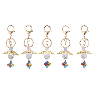 Resin & Alloy Enamel Pendant Keychain KEYC-JKC00763-1