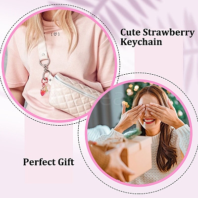 5Pcs Acrylic Strawberry Pendant Decoration KEYC-GA00006-02-1