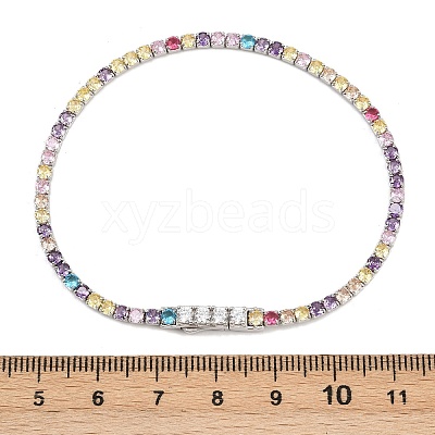 925 Sterling Silver Micro Pave Cubic Zirconia Tennis Bracelets for Women BJEW-C117-01B-P01-1