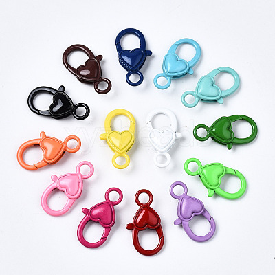 Spray Painted Eco-Friendly Alloy Lobster Claw Clasps X-PALLOY-T080-04-NR-1