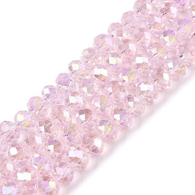 Electroplate Glass Beads Strands EGLA-A044-T6mm-B10-1