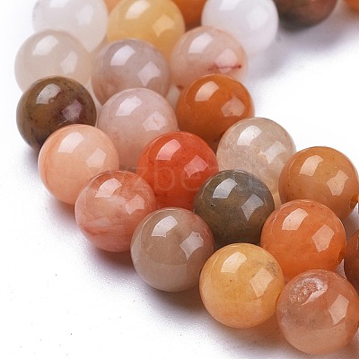 Natural Golden Silk Jade Beads Strands G-K410-07-6mm-1