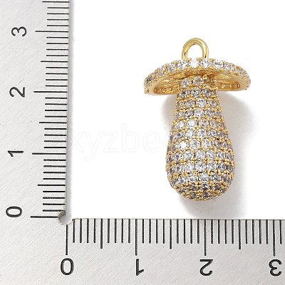 Rack Plating Brass Micro Pave Clear Cubic Zirconia Pendants KK-L224-001G-1