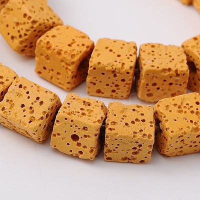 Synthetic Lava Rock Bead Strands G-N0104-8mm-13-1