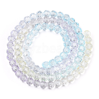 Transparent Glass Beads Strands X-GLAA-E036-07W-1