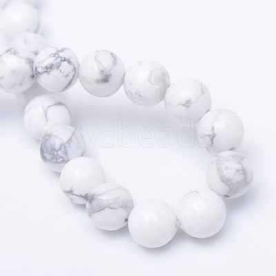Round Natural Howlite Bead Strands X-G-R345-8mm-18-1