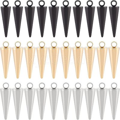 32Pcs 4 Style 2 Colors 304 Stainless Steel Pendants STAS-UN0026-37-1