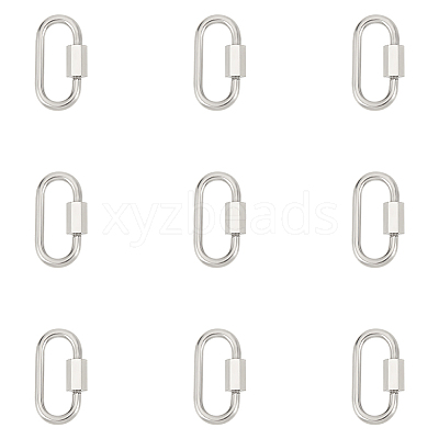 10Pcs 304 Stainless Steel Screw Carabiner Lock Charms STAS-UN0058-40P-1