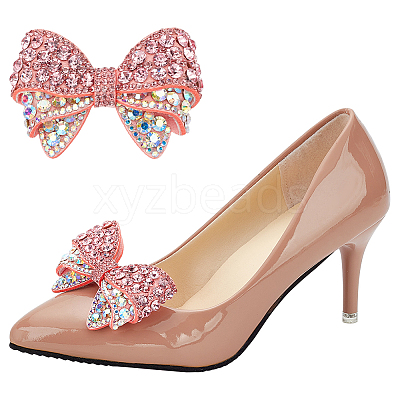 2Pcs Polyester Bowknot Shoe Decoration AJEW-FG0003-77-1