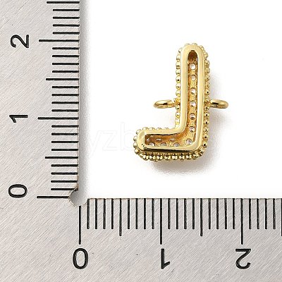 Brass Micro Pave Cubic Zirconia Letter Links X-KK-I717-04L-1