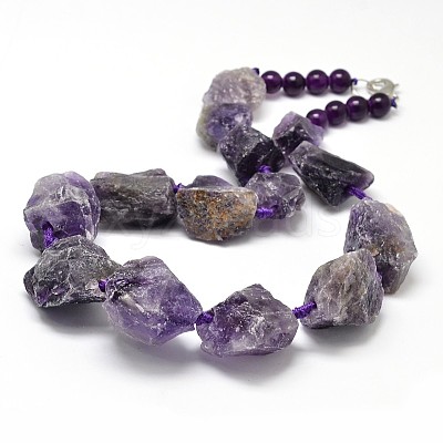 Perfect Design Natural Gemstone Beaded Necklaces NJEW-L345-E11-1