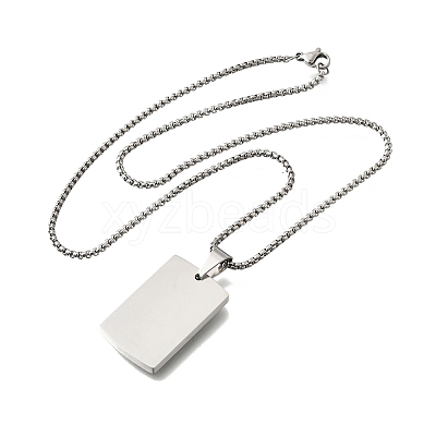 304 Stainless Steel Blank Pendant Necklaces NJEW-P329-04C-P-1