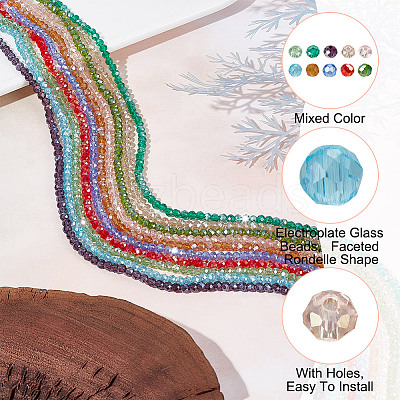 10 Strands Electroplate Glass Beads Strands EGLA-HY0001-09-1