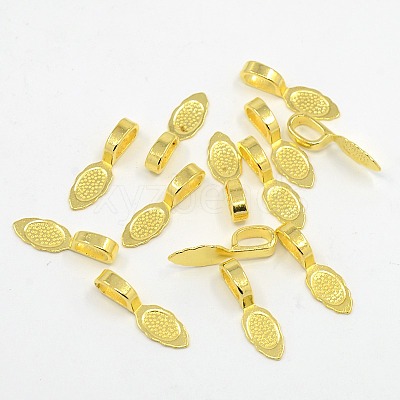 Tibetan Style Alloy Glue-on Flat Pad Bails K0P9R011-1