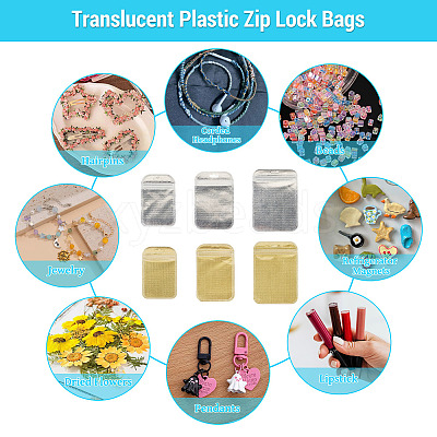 60Pcs 6 Styles Translucent Plastic Resealable Packaging Bags OPP-TADJ0001-02-1