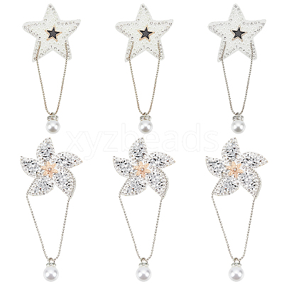 6Pcs 2 Style Star & Windmill Glitter Hotfix Rhinestone DIY-FG0002-26-1