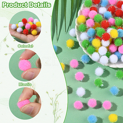 120Pcs 6 Colors Sequin Polypropylene Fiber Silk Pompom Ball FIND-SC0019-69-1