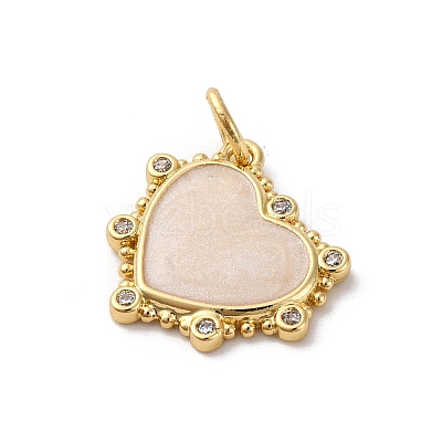 Brass Pave Cubic Zirconia with Enamel Charms KK-Q098-20G-B-1