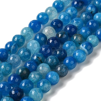 Dyed & Heated Natural Dragon Veins Agate Beads Strands G-P539-A01-17-1