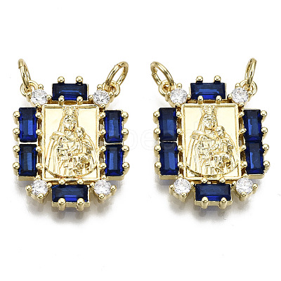 Brass Micro Pave Cubic Zirconia Pendant Link ZIRC-S067-095A-NF-1