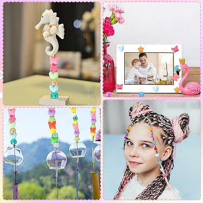 900Pcs 5 Styles Opaque & Transparent Plastic Beads KY-YW0002-26-1