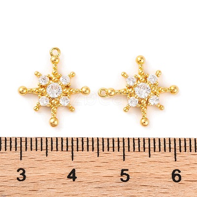 Brass Micro Pave Clear Cubic Zirconia Pendants KK-U017-10G-G-1