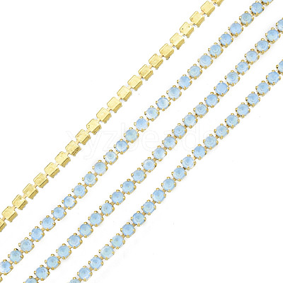 Brass Rhinestone Strass Chains CHC-N017-003A-C03-1