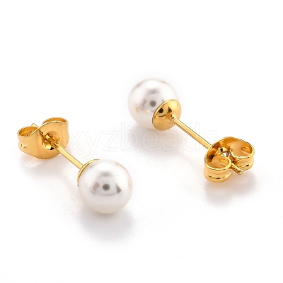 Plastic Imitation Pearl Stud Earrings STAS-D0001-03-G-A-1