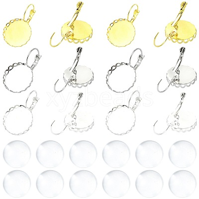 30Pcs 3 Colors Brass DIY Leverback Earring Settings KK-FS0002-10-1