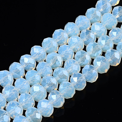 Electroplate Glass Beads Strands X-EGLA-A034-J8mm-A10-1