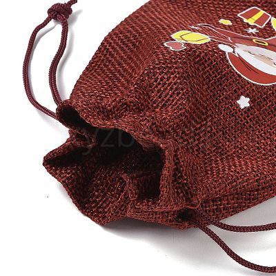 Christmas Theme Jute Cloth Storage Bags ABAG-F010-01B-05-1