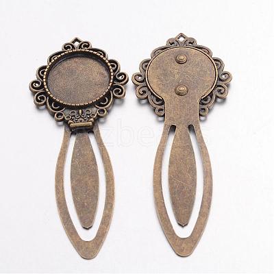 Tibetan Style Bookmark Cabochon Settings TIBE-S157-AB-NR-1