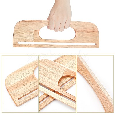 2Ppcs Wood Bag Handles WOOD-WR0001-04B-1