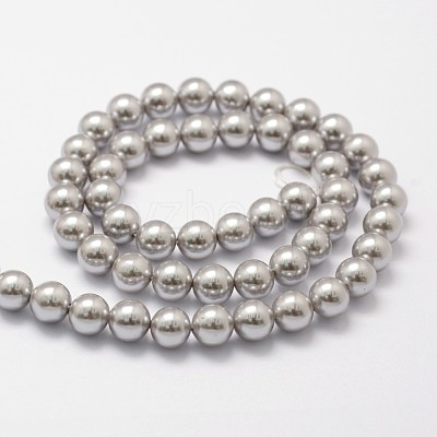 Shell Pearl Beads Strands X-BSHE-L026-05-6mm-1