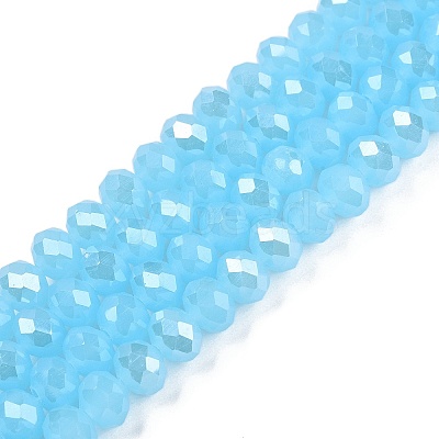 Electroplate Glass Beads Strands EGLA-A044-J8mm-A04-1