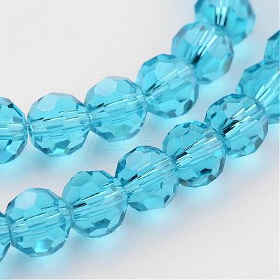 Transparent Glass Bead Strands GLAA-G013-8mm-49-1