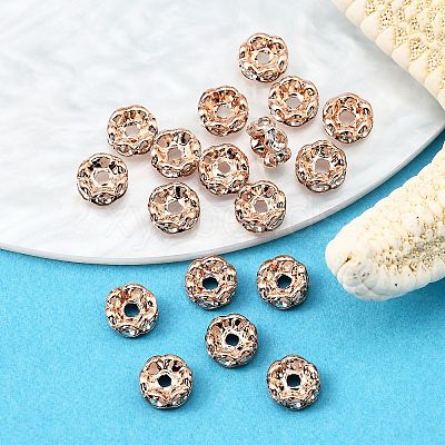 Brass Rhinestone Spacer Beads X-RB-A014-L6mm-01RG-NF-1