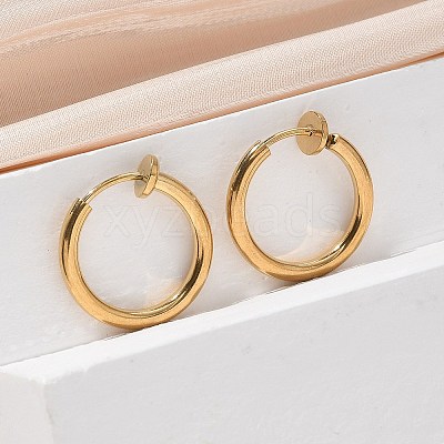 Ion Plating(IP) 304 Stainless Steel Clip-on Earrings X-EJEW-M218-03B-G-1