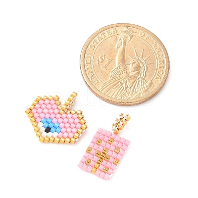 2Pcs Handmade Loom Pattern MIYUKI Glass Seed Beads PALLOY-MZ00607-01-1