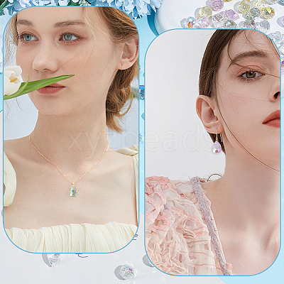 80Pcs Teardrop Electroplated Transparent Glass Charms GLAA-PA0001-68-1