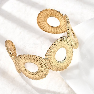 304 Stainless Steel Cuff Bangles BJEW-P368-10G-1